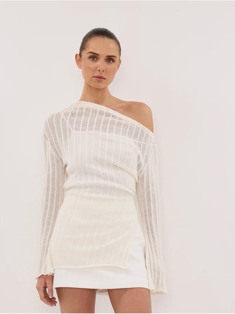 DISSH Bowie Ivory Long Sleeve Knit Top